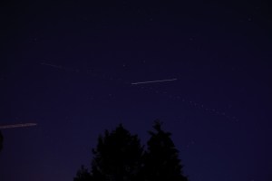 ISS track intersected by a passing aircraft