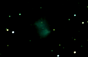 M27 cropped from previous photograph; it will be interesting to see how much clearer pictures can eventually be obtained with better alingment and longer exposures