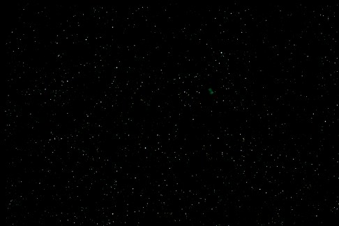 Wide sky view - M27 the Dumbbell or Apple Core Nebula is located just off-centre at about 2 o'clock 