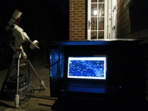 The cunning EACC design usefully deflects computer screen light away from the telescope & camera whilst imaging