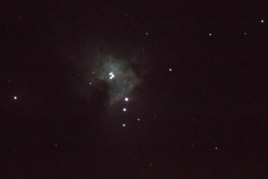 Orion Nebula later in 2013: DSLR & Skywatcher 150PL, single photograph, shows better colour and detail of the Trapezium 