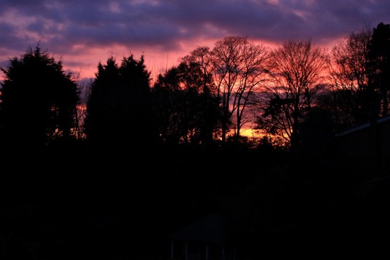 Sunset at Fairvale Observatory on the evening before the Winter Solstice