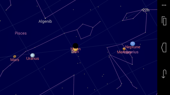 Eclipse as 'seen' by Google Sky 