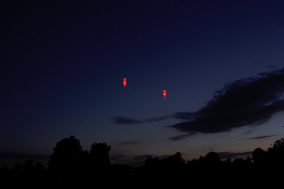 18th June 2015: Jupiter left, Venus right - trees on the horizon provide a reference scale as the planets move towards each other during the month in subsequent photographs