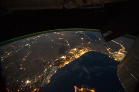 Santa's view of Bethlehem - actually from the ISS on 24th December 2011